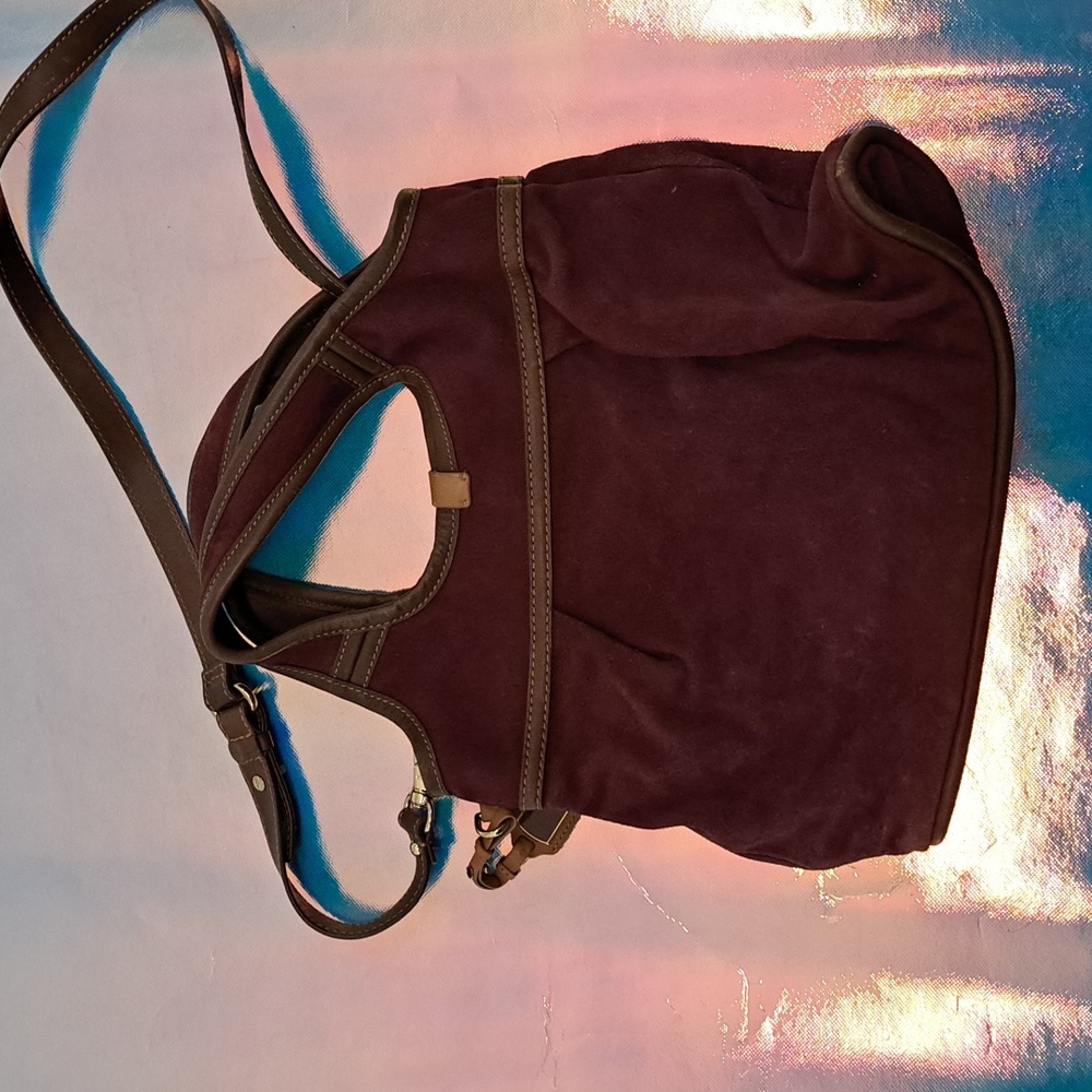 UGG Suede Convertible Crossbody Tote Burgundy Maroon